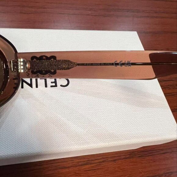 CELINE Triomphe 01 Sunglasses In Acetate BROWN CRYSTAL - Picture 6 of 7